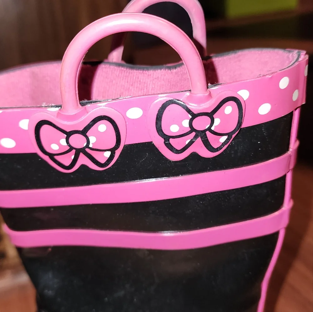 Hello Kitty Black & Pink and Black Rain Boots